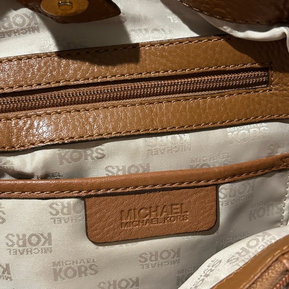 Michael Kors Hamilton Brown Pebble Leather Handbag shoulder bag - Picture 10 of 12